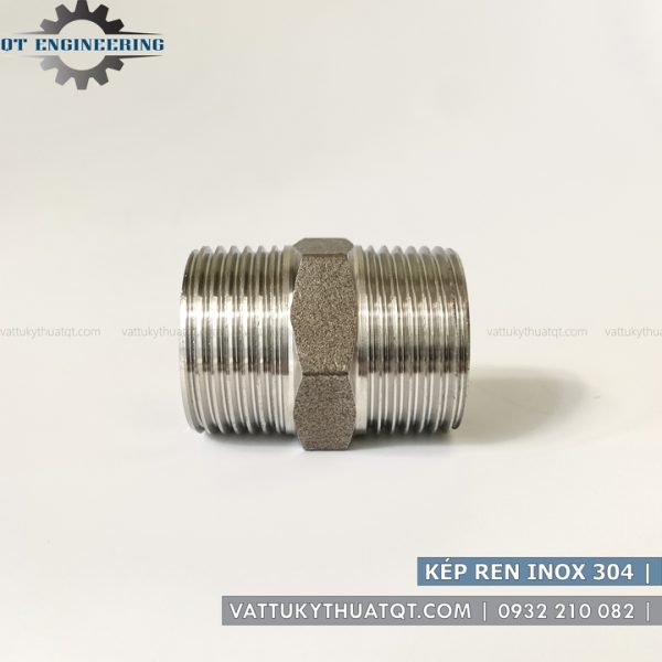 kép 2 đầu ren ngoài inox 304