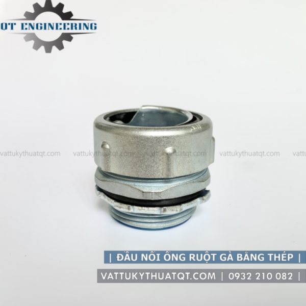 đầu nối ống ruột gà với hộp điện bằng thép mạ kẽm