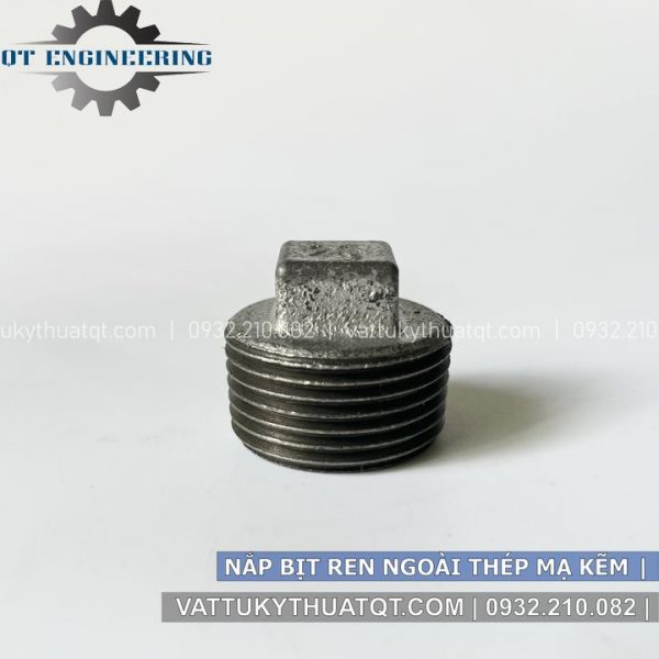 nút bịt ren ngoài thép mạ kẽm
