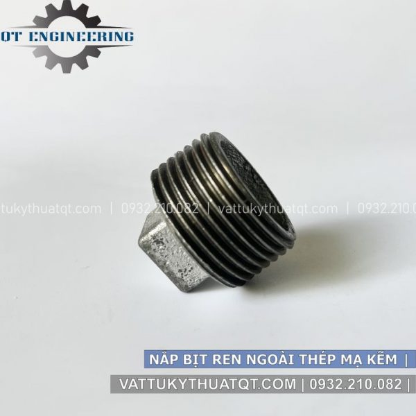 nút bịt ren ngoài thép mạ kẽm