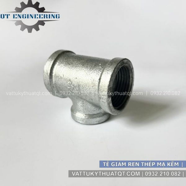 tê giảm ren thép mạ kẽm