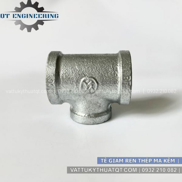 tê giảm ren thép mạ kẽm